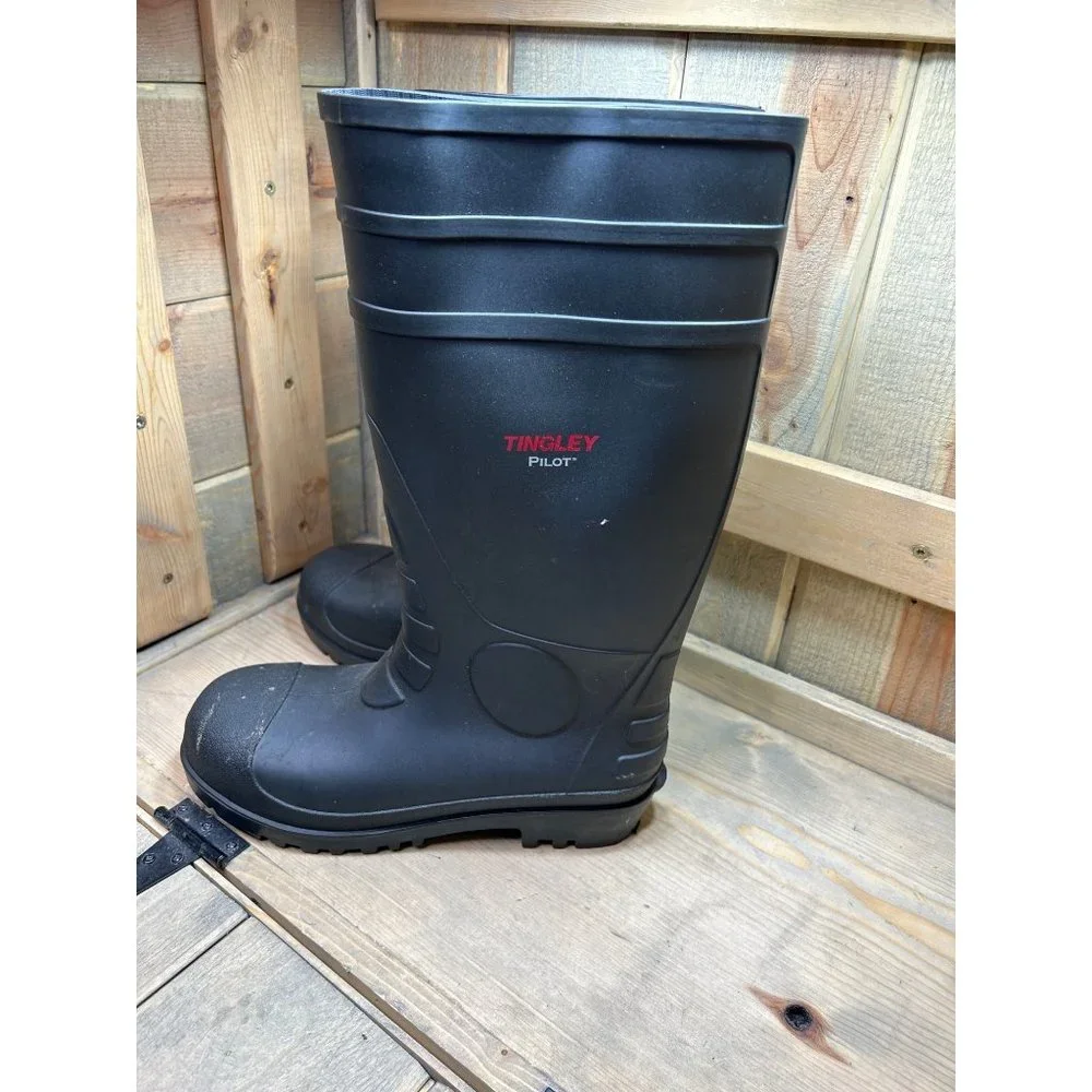 Mens TINGLEY Pilot Rubber Work Rain Boots US 8 Waterproof